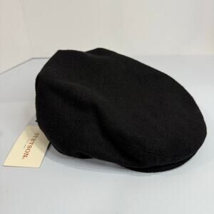 Stetson Newsboy Cap Wool Blend Black Flat Hat OS New NWT